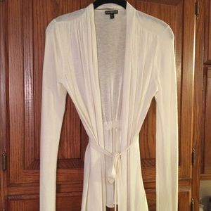 Express Cream Colored Flyaway Cardigan